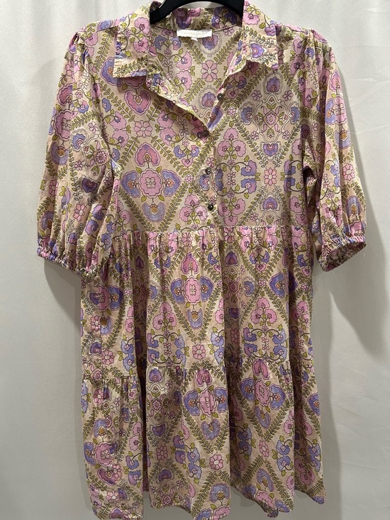 Olivaceous Dresses & Skirts - EUC OLIVACEOUS Floral Tiered Mini Dress Pink Purple Boho